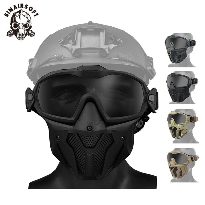 Military Airsoft Mask Detachable Goggles with Anti-fog Fan