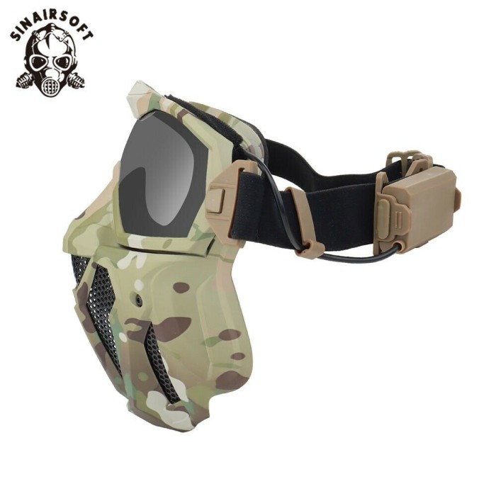 Military Airsoft Mask Detachable Goggles with Anti-fog Fan Tactical  Paintball Protective Full Face Mask Shooting Goggles Masks