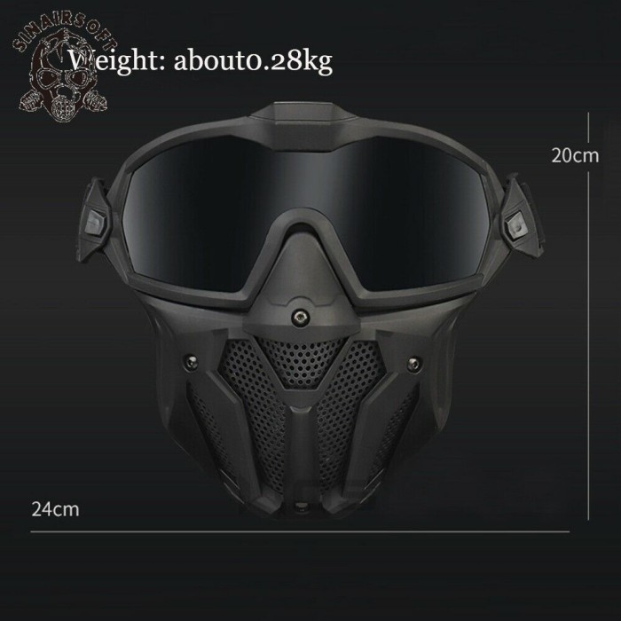 Military Airsoft Mask Detachable Goggles with Anti-fog Fan Tactical  Paintball Protective Full Face Mask Shooting Goggles Masks