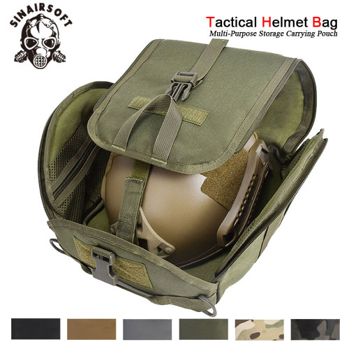 SINAIRSOFT Tactical Helmet Bag  Airsoft Fast Helmet Cover MICH Helmet Anti-virus Carrier Mask Bag Outdoor Storage Molle Bag Gear