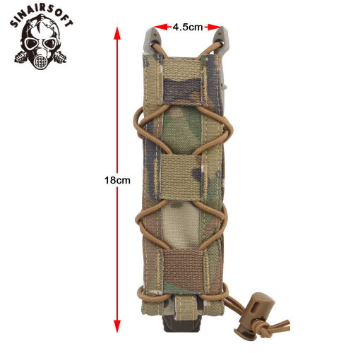 SINAIRSOFT Tactical Extended Pistol 9mm Magazine Pouch MOLLE Mag Clip Bag Holder MP5 MP7