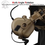 SINAIRSOFT Shooting Headset Bracket Kit Multi-angle Rotation Helmet Rail Adapter Fit OPS Core ARC and Team Wendy M-LOK Rail Headphone Mount