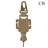 SINAIRSOFT Tactical Retractable Metal Steel Key Ring Chain Nylon Rope Belt Clip Keychain