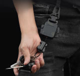 SINAIRSOFT Tactical Retractable Metal Steel Key Ring Chain Nylon Rope Belt Clip Keychain