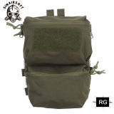 SINAIRSOFT Tactical Back Panel Double Pouch For FCPC V5 Plate Carrier Vest Zipper GP Bag