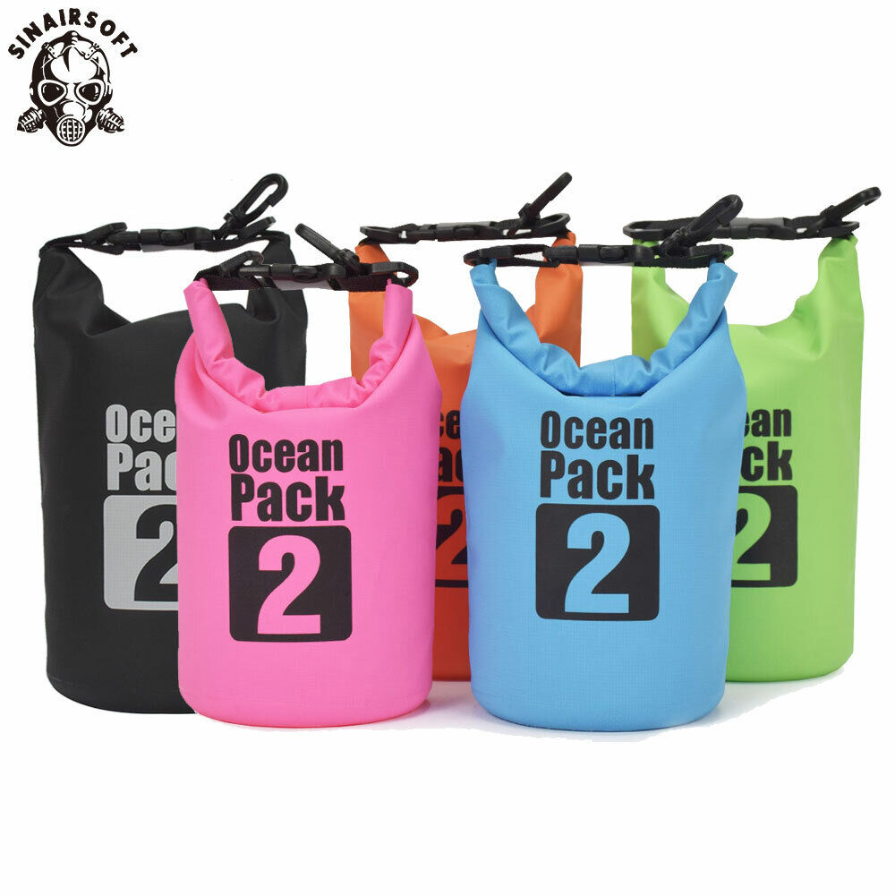 SINAIRSOFT 2L PVC Waterproof Dry Bag Sack Ocean Pack Floating Boating ...