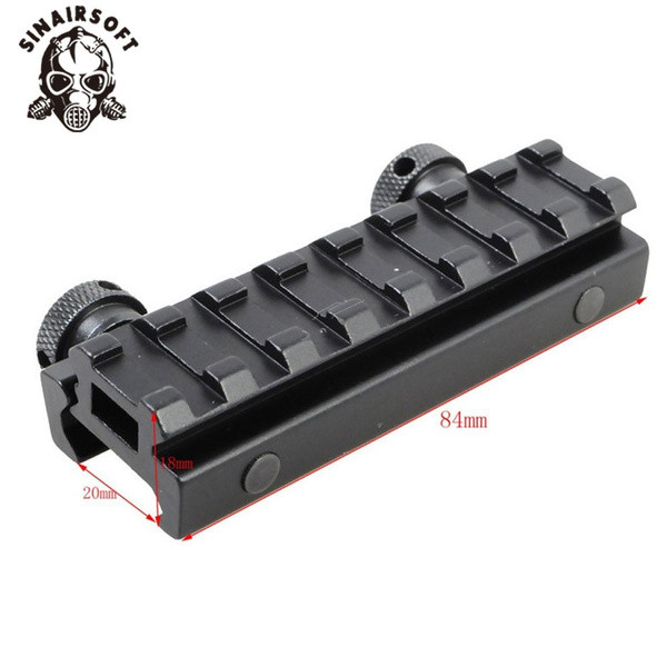 Flat top 1 See Through Riser Scope Rail Mount 8 slot Picatinny Weaver