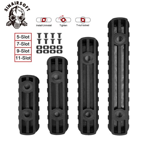 SINAIRSOFT M-Lok Rail Section 5 7 9 11 Slot Polymer Picatinny Rail M-LOK Rail 4 Pcs
