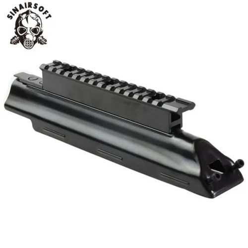 SINAIRSOFT AK47 MAK90 Top Receiver Cover Scope Mount Base Dust Cover with Picatinney Top Rail MNT-970A See Through See-Thru AK Rail