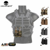 EMERSONGEAR Tactical Molle Double Magzine 9mm Pistol Mag Pouch For SS Vest Open Top