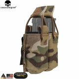 EMERSONGEAR Tactical Molle Double Magzine 9mm Pistol Mag Pouch For SS Vest Open Top