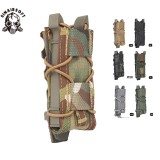 SINAIRSOFT Tactical Molle 9mm Pistol Mag Pouch Single Magazine Bag Flashlight Torch Holder