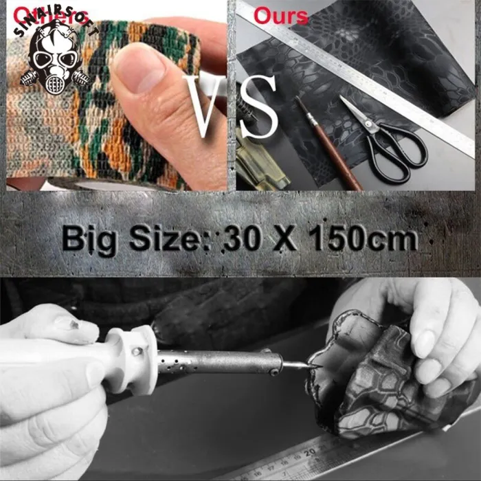 SINAIRSOFT Elastic Self-adhesive Camouflage Cloth Stretchy Paster Hunting WRAP Stealth Tape