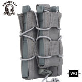 SINAIRSOFT Tactical Molle Double Magazine Pouch Rifle Pistol Mag Pouchs 2-Layer Holder 9mm/5.56mm Belt Fast Attach Carrier Magazine Set