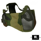 SINAIRSOFT Tactical Steel Mesh Mask Airsoft Mask with Ear Protection  Hunting Shooting Paintball Game Protective Half Face Mask
