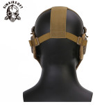 SINAIRSOFT Tactical Steel Mesh Mask Airsoft Mask with Ear Protection  Hunting Shooting Paintball Game Protective Half Face Mask