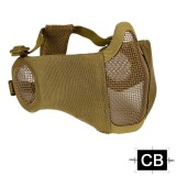 SINAIRSOFT Tactical Steel Mesh Mask Airsoft Mask with Ear Protection  Hunting Shooting Paintball Game Protective Half Face Mask
