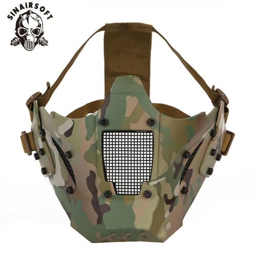 SINAIRSOFT Tactical Warrior Mesh Iron Half Face Mask Airsoft Helmet Masks Outdoor Hunting