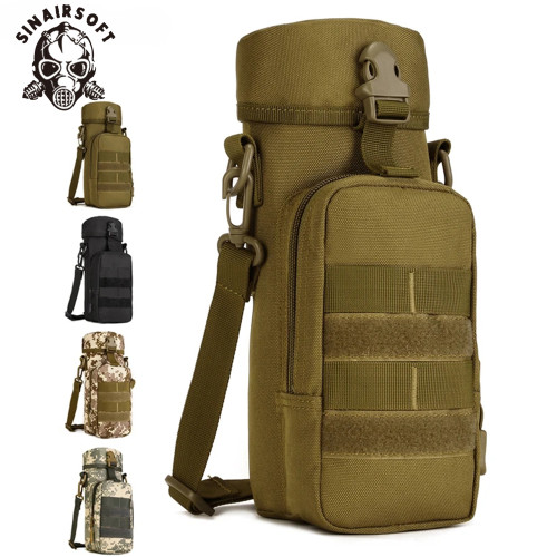 SINAIRSOFT Outdoors Water Bottle Pouch Tactical Gear Kettle Waist Shoulder Bag for Army Fans Climbing Camping Hiking Bags