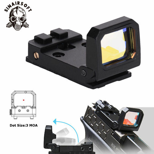 SINAIRSOFT Tactical Flip Red Dot RMR Holographic Reflex Sight Scope 3 MOA For Pistol