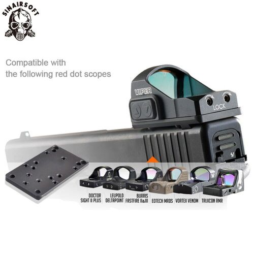 SINAIRSOFT Tactical Mount Plate Base Mount For Glock Compatible Universal Red Dot Sight