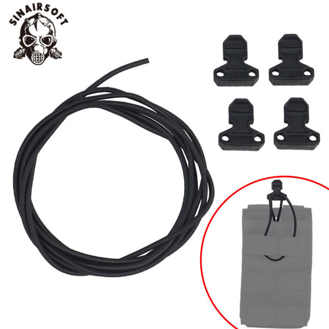 SINAIRSOFT Tactical Magazine Pull Tab Shock Cord Elastic Retention Mag Pouch Vest Straps