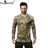 SINAIRSOFT Men's Shirt Tactical Combat Camo Slim Fit T Shirt Airsoft  Camouflage Long Short Sleeve Hunting Shirt