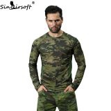 SINAIRSOFT Men's Shirt Tactical Combat Camo Slim Fit T Shirt Airsoft  Camouflage Long Short Sleeve Hunting Shirt
