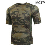 SINAIRSOFT Tactical Short Sleeve Camo Tops Combat T-Shirt Breathable Mens Shirts Training