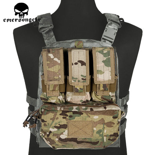 EMERSONGEAR Tactical MOLLE Pack Assault Vest Back Panel Plate Carrier Bag +Mag Pouch