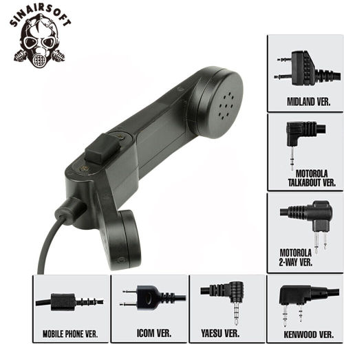 SINAIRSOFT Z-Tactical Element H-250 PTT Handset Handheld Microphone Noise Reduction MIC