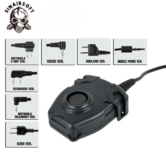 SINAIRSOFT Z Tactical PTT Push To Talk Z112 Headset Adapter FOR Walkie Talkie Radio Airsoft