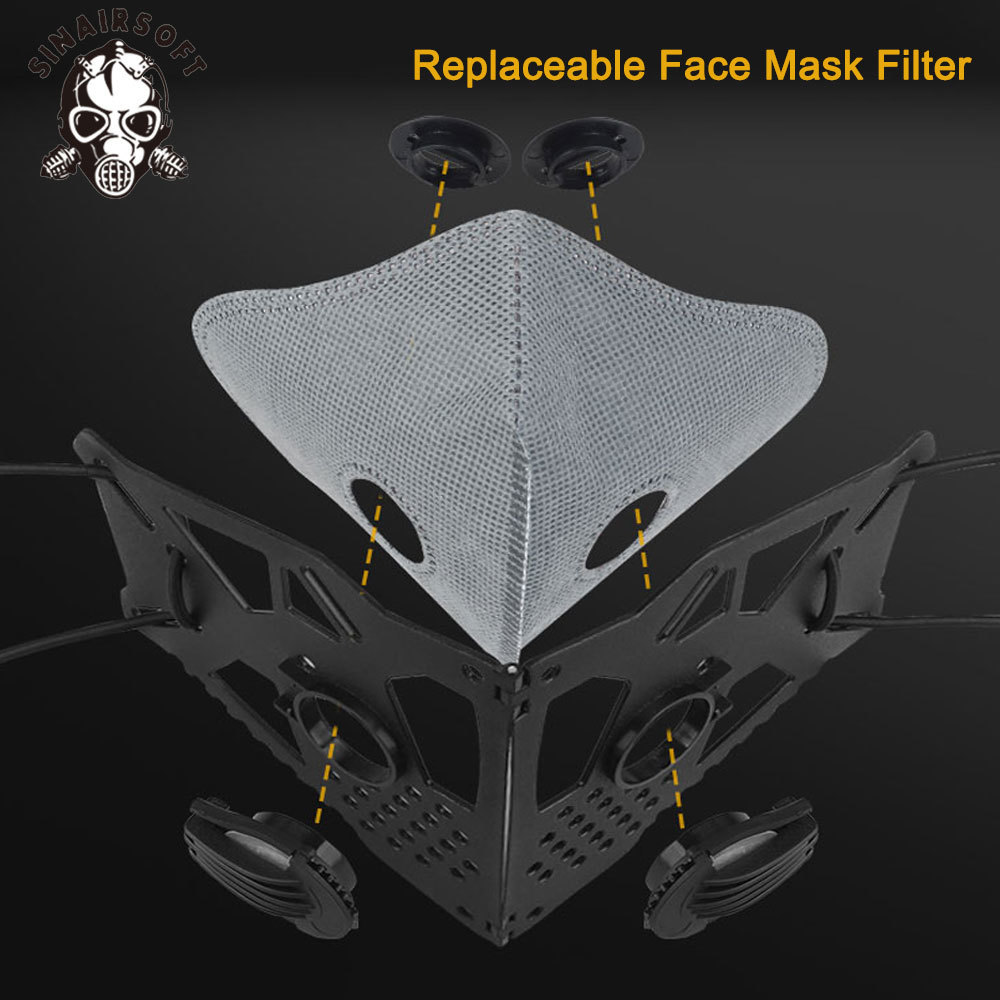 SINAIRSOFT Tactical Cyberpunk Face Mask Replaceable Half