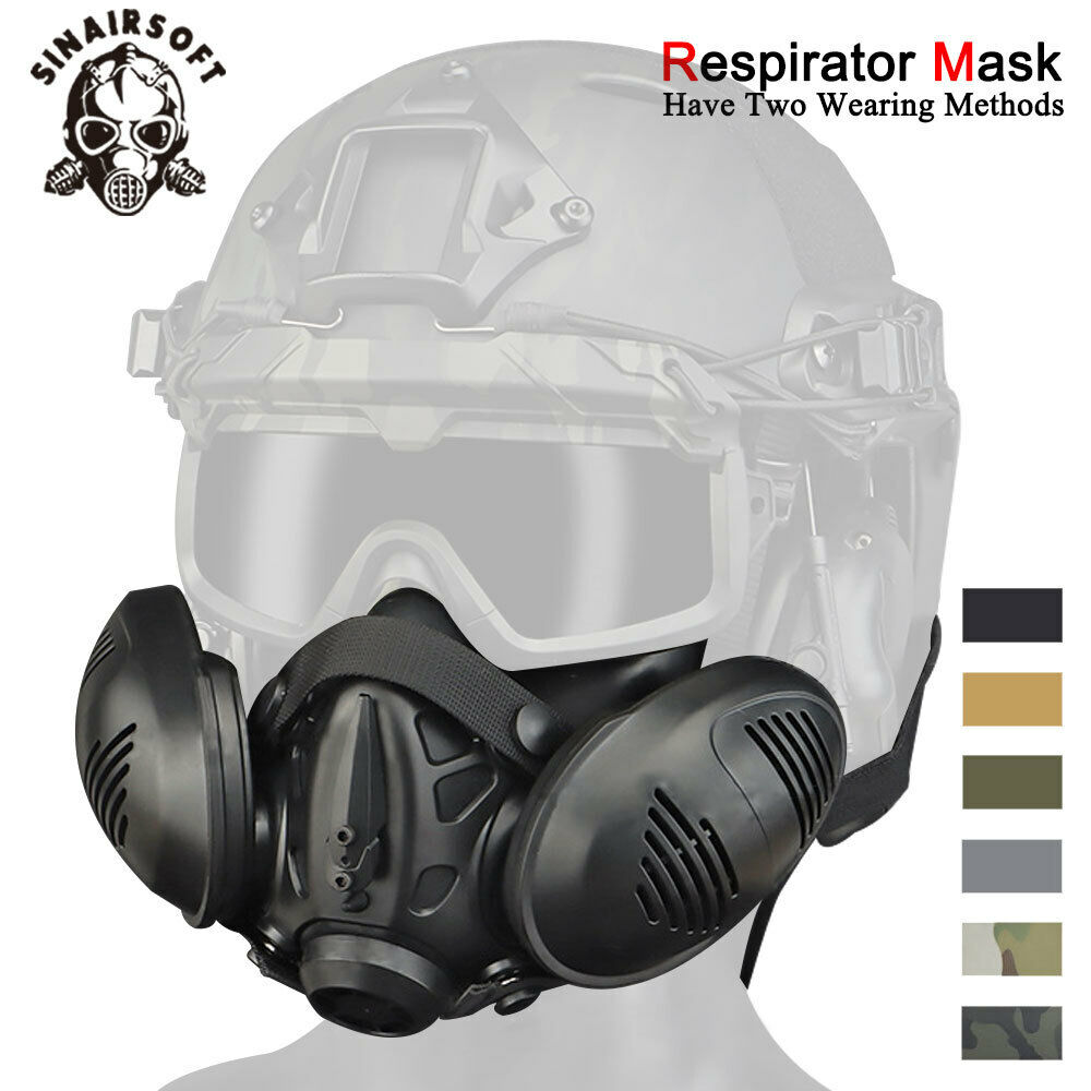 SINAIRSOFT Tactical Bilateral Respirator Half Face Mask Facepiece Airsoft  mask Army Masks