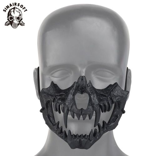  SINAIRSOFT Dragon God Skull Skeleton Half Face Mask for Cospaly Party Halloween Mouth Mask