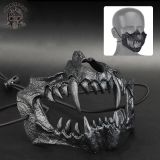 SINAIRSOFT Dragon God Skull Skeleton Half Face Mask for Cospaly Party Halloween Mouth Mask