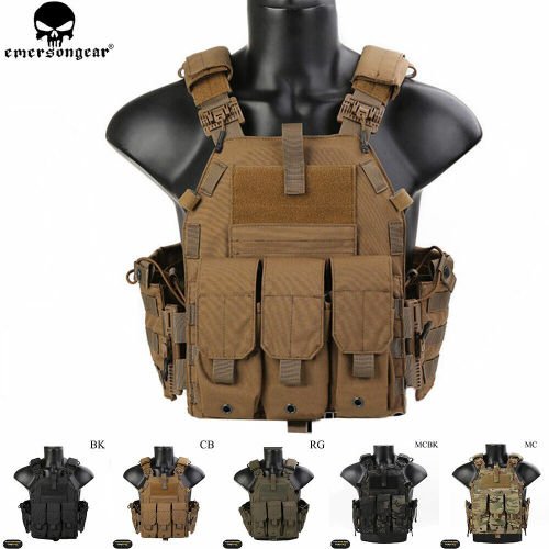 EMERSONGEAR MOLLE Plate Carrier Tactical 6094K Vest Quick Release w/ Magazine Pouch