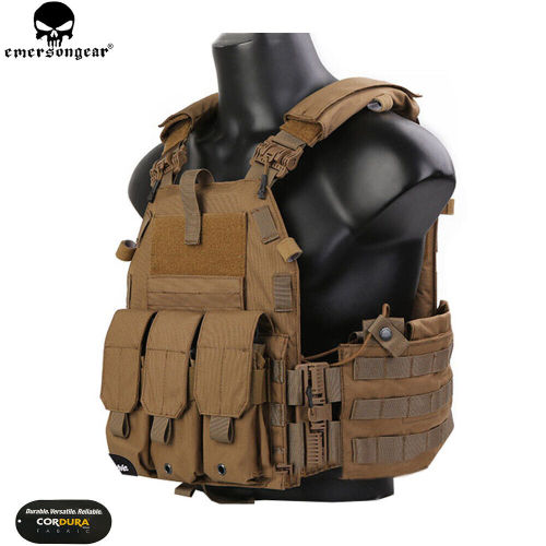 EMERSONGEAR MOLLE Plate Carrier Tactical 6094K Vest Quick Release w/ Magazine Pouch