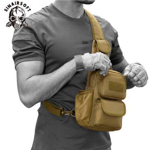 SINAIRSOFT Men Tactical Military Messenger Shoulder Bag Sling Waterproof Chest Bag Outdoor
