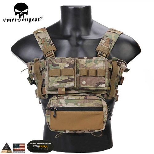 EMERSONGEAR Tactical Chest Rig MK3 Micro Fight Adjust Classic Carrier w/ 5.56 Pouch