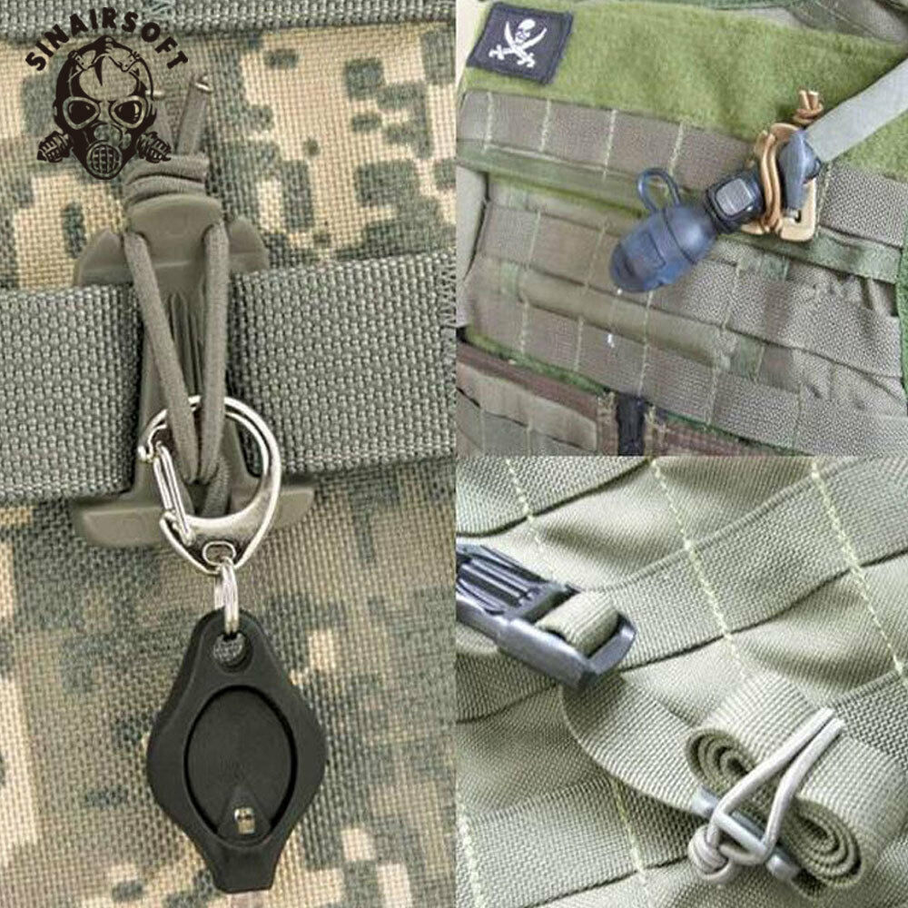 SINAIRSOFT 5Pcs Tactical Gear Clip Molle Web Dominators Backpack Strap Management Carabiner