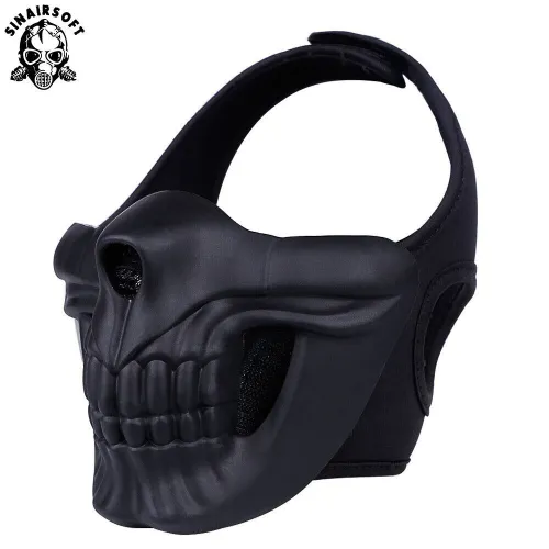  SINAIRSOFT Tactical Skull Half Face Mask Cosplay Samurai Demon Kabuki Airsoft Protect Cover