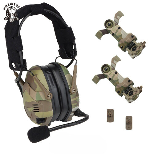 SINAIRSOFT Tactical Electronic Headset Bluetooth Silicone Ear Muffs For Helmet Noise Reduct