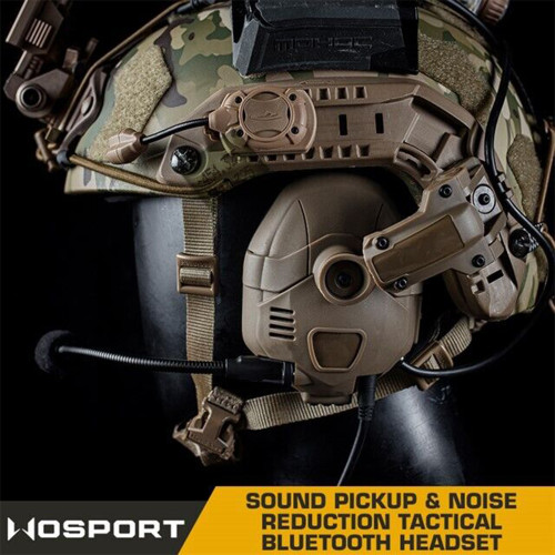SINAIRSOFT Tactical Electronic Headset Bluetooth Silicone Ear Muffs For Helmet Noise Reduct