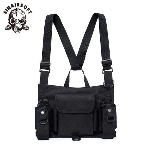 SINAIRSOFT CS Radio Chest Front Pack Carry Bag Harness for Motorola Baofeng Two Way Radio