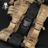 Tactical Waist Belt Cummerbunds Men Vest Belt Nylon 1000D Molle Belt Padded CS Combat Hunting  Waist Support