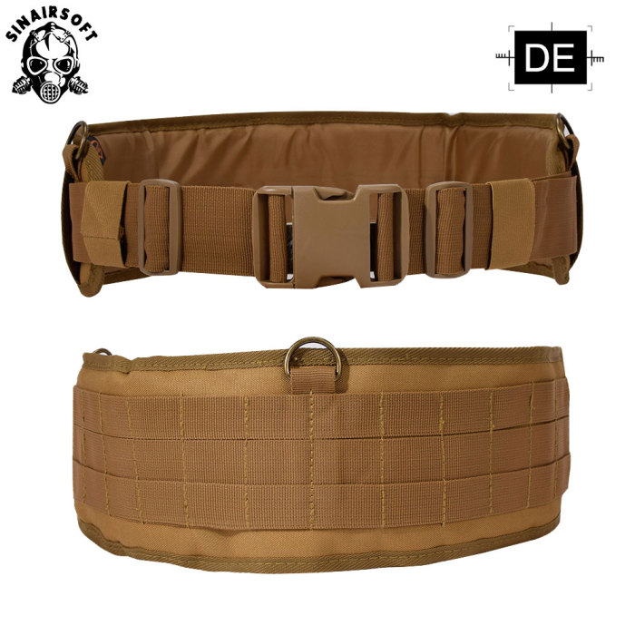 SINAIRSOFT Tactical MOLLE Waist Belt Padded Patrol Combat Hunting Outer  Military Soft Belt