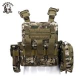 SINAIRSOFT Tactical Plate Carrier Vest w/plate Mag Pouch Adj Body Armor Molle Quick Release