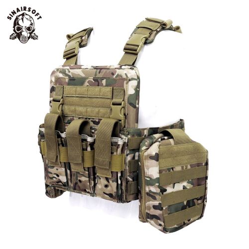  SINAIRSOFT Tactical Plate Carrier Vest w/plate Mag Pouch Adj Body Armor Molle Quick Release