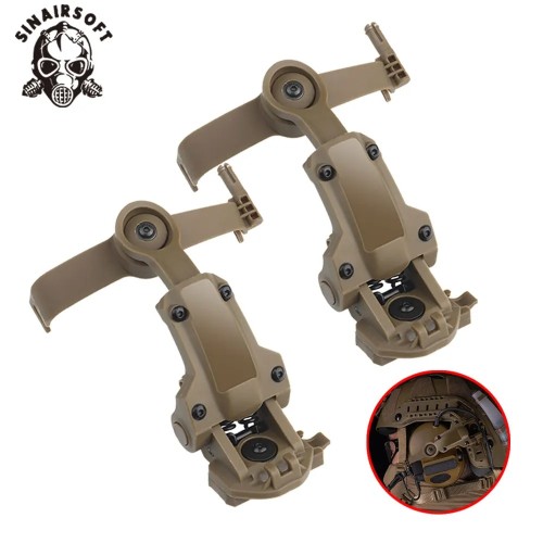 SINAIRSOFT Tactical Headset Rail Mount 360° Rotation For TAC3/C Series Headset Bracket Adapter Fit OPS Core ARC Wendy M-LOK Helmet
